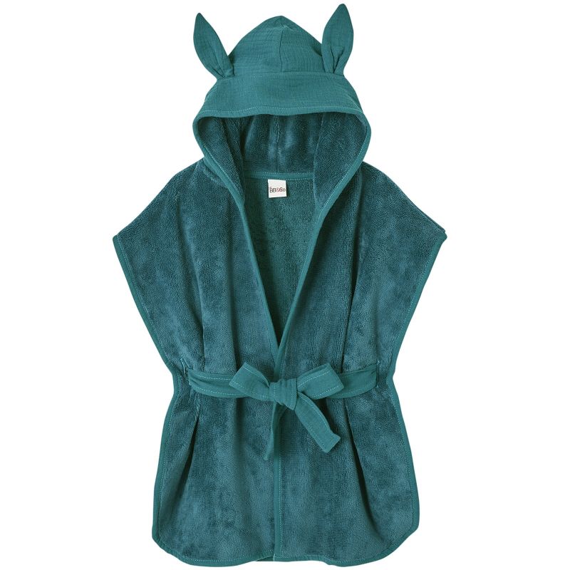 Peignoir de bain Soft Bambou vert paon (0-2 ans) BB & Co
