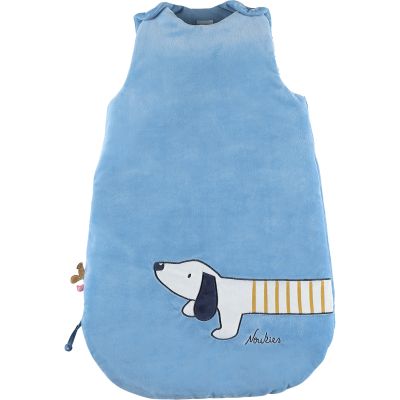 Gigoteuse chaude en veloudoux Aston & Jack chien bleue TOG 2.0 (70 cm) Noukie's