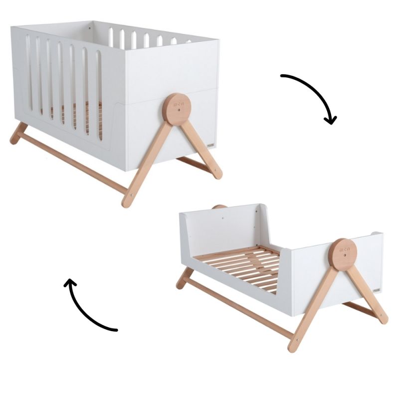 Lit bébé évolutif Swing blanc (70 x 140 cm) Micuna