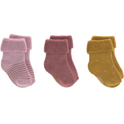 Lot de 3 paires de chaussettes bébé en coton bio rose (pointure 12-14) Lässig