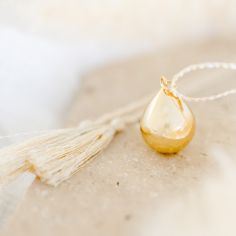 Bola de grossesse Goutte cordon personnalisable (or jaune 18 carats) - Pleine Lune