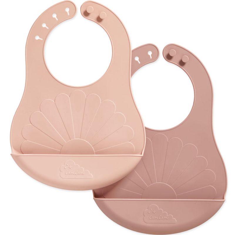 Lot de 2 bavoirs en silicone fleur Rose Mix Cam Cam Copenhagen