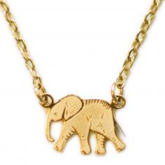Collier Éléphant (Plaqué or 18 carats) - Mava