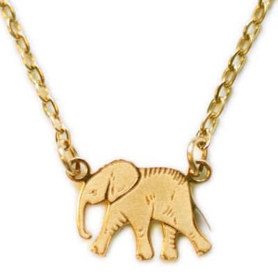 Collier Éléphant (Plaqué or 18 carats) Mava