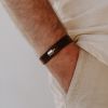 Bracelet en cuir Mon Petit Poids Brun (argent rhodié) - Mon Petit Poids