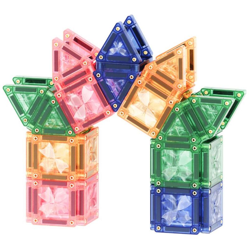 Kit de construction magnétique Tuiles Pastel (28 pièces) Cleverclixx Produit 5