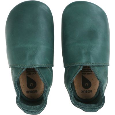 Chaussons Bebe En Cuir Soft Soles Classic Vert Foret