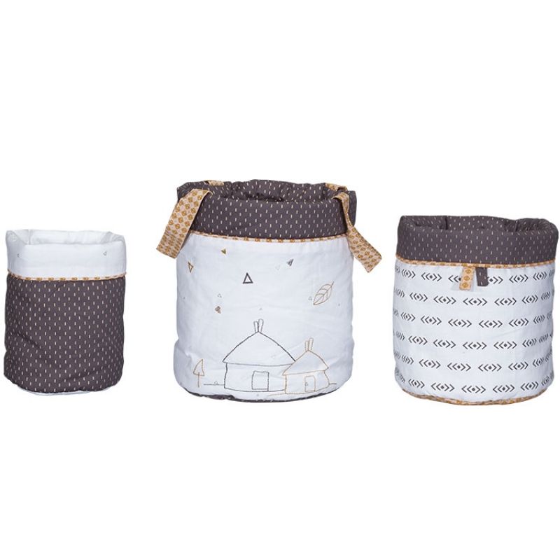 Lot de 3 paniers de toilette Kenza Sauthon