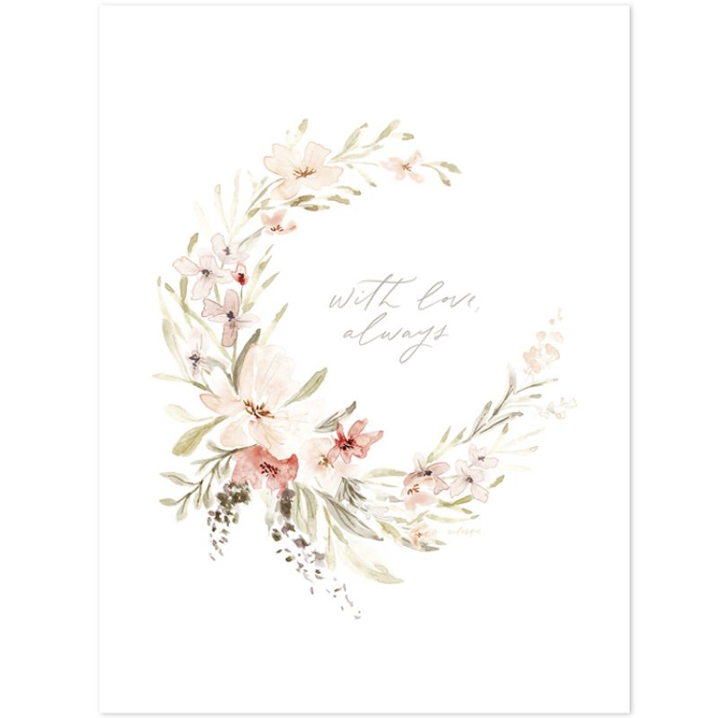 Affiche fleurie With love, always Appoline (30 x 40 cm) Lilipinso