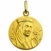 Médaille ronde Vierge au Lys 20 mm (or jaune 750°) - Premiers Bijoux