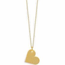 Collier chaîne 40 cm pendentif Love coeur 20 mm (vermeil doré)  par Coquine