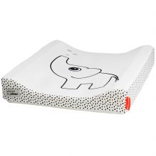 Matelas à langer en tissu déperlant Dots éléphant blanc (50 x 65 cm)  par Done by Deer