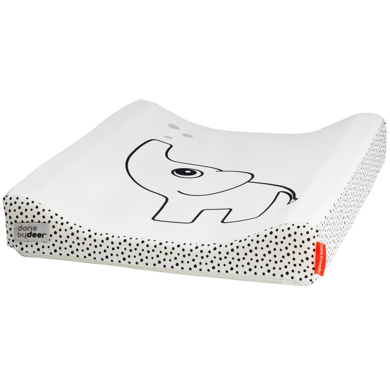 Matelas à langer en tissu déperlant Dots éléphant blanc (50 x 65 cm) Done by Deer