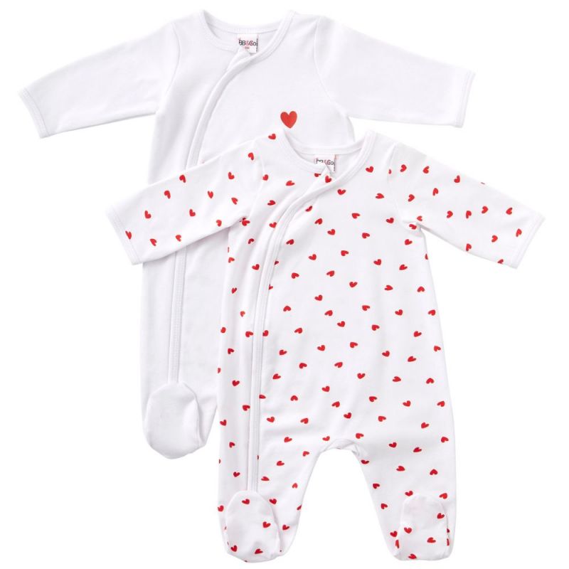 Lot de 2 pyjamas en coton Mon petit coeur (3 mois) BB & Co