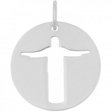 Médaille Esquisses Christ de Rio 18 mm (or blanc 750°)  par Maison La Couronne