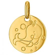 Médaille ronde Baleine 14 mm (or jaune 750°)  par Premiers Bijoux