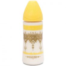 Biberon Couture Ethnic jaune et doré (360 ml)  par Suavinex