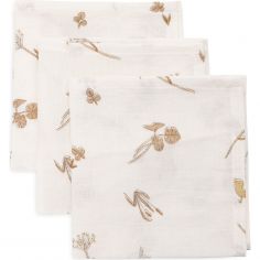 Lot de 3 mini langes en gaze de coton Riverside (31 x 31 cm) - Jollein