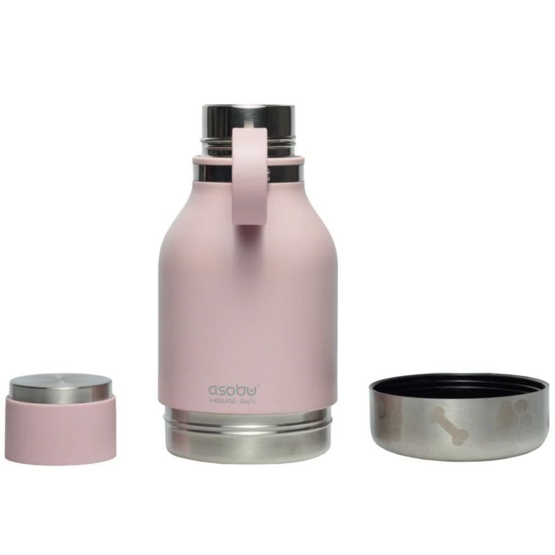 Gourde isotherme pour chien 2 en 1 Rose (1 litre) Asobu Produit 4