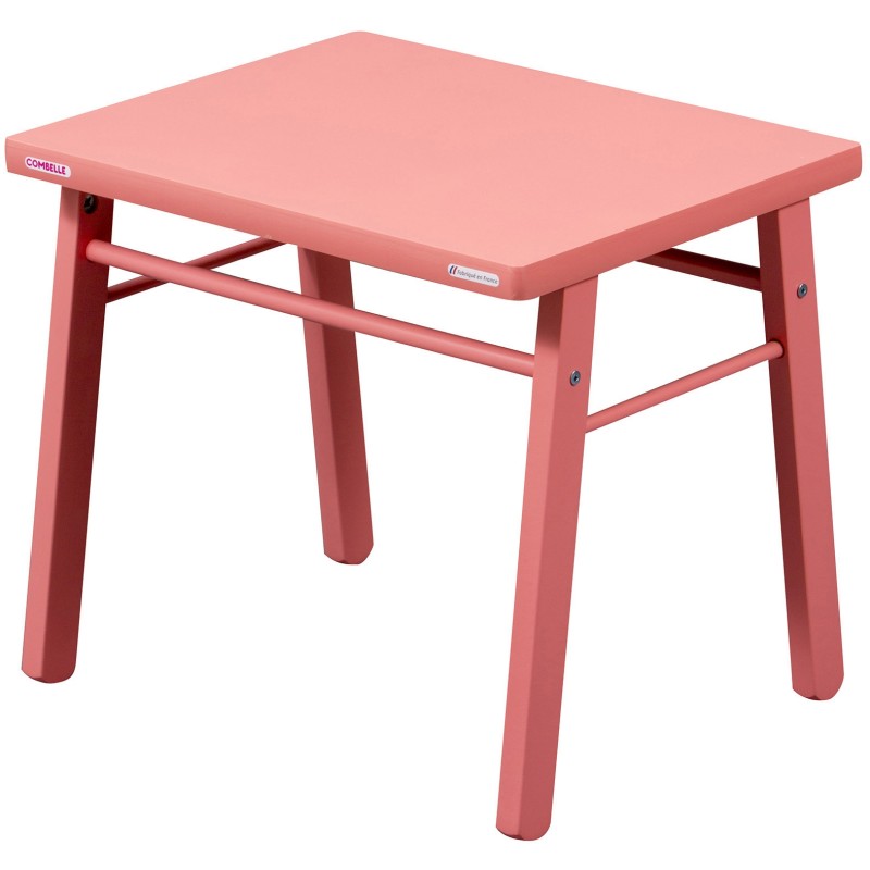 Table d'enfant en bois massif laqué rose Combelle
