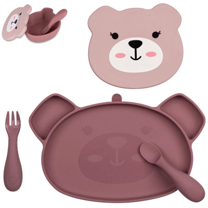 Set repas en silicone Ourson Rose (4 pièces) TUM TUM Produit 1