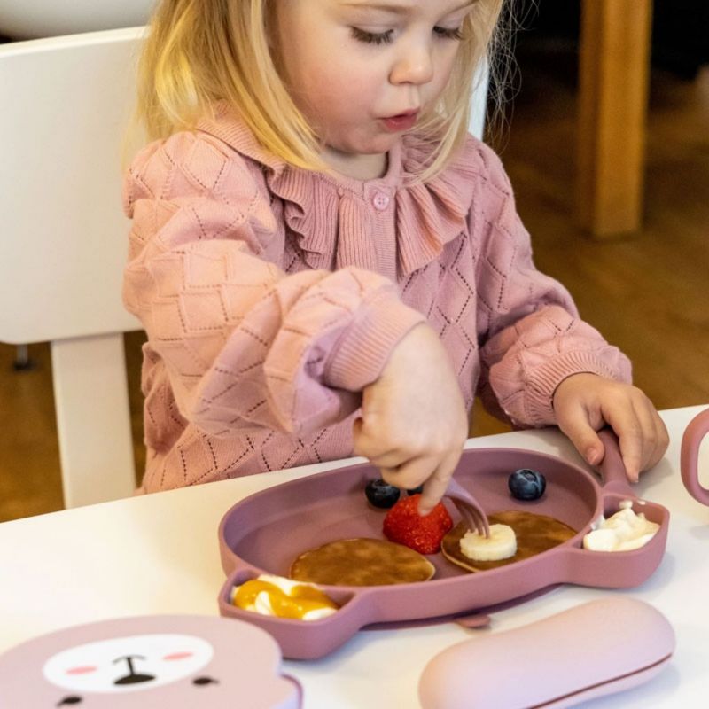 Set repas en silicone Ourson Rose (4 pièces) TUM TUM Ambiance 9