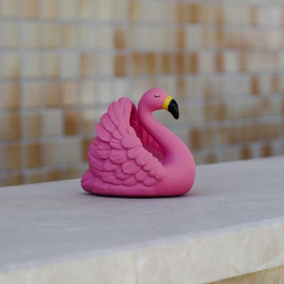 Jouet de bain en hévéa Flamant rose : Natruba