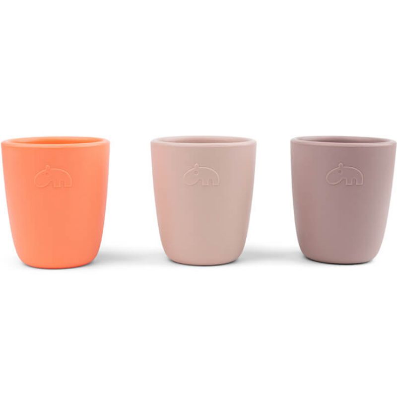 Lot de 3 gobelets en silicone Rose mixte Done by Deer