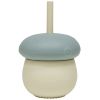 Tasse en silicone avec paille Mushroom Blue - OYOY Mini