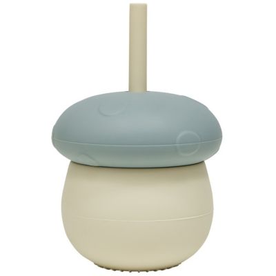 Tasse en silicone avec paille Mushroom Blue  par OYOY Mini