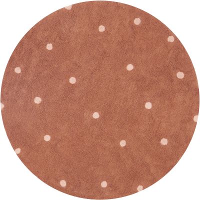 Tapis lavable Round Dot Chestnut (140 cm)