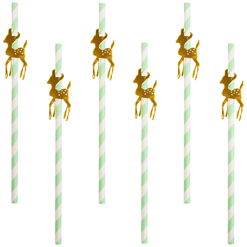 Lot de 12 pailles en papier faon doré My Little Day