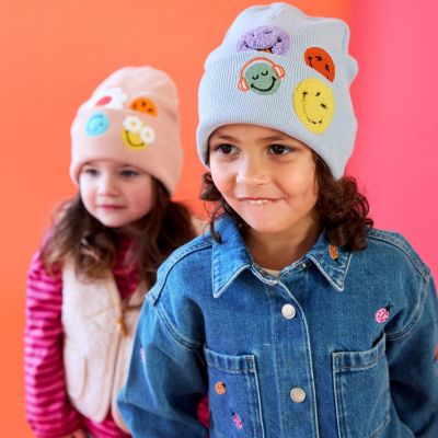 Bonnet enfant SmileyWorld rose pâle (3-6 ans)