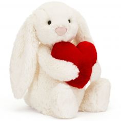 Peluche Bashful Lapin avec Coeur Original (31 cm) - Jellycat