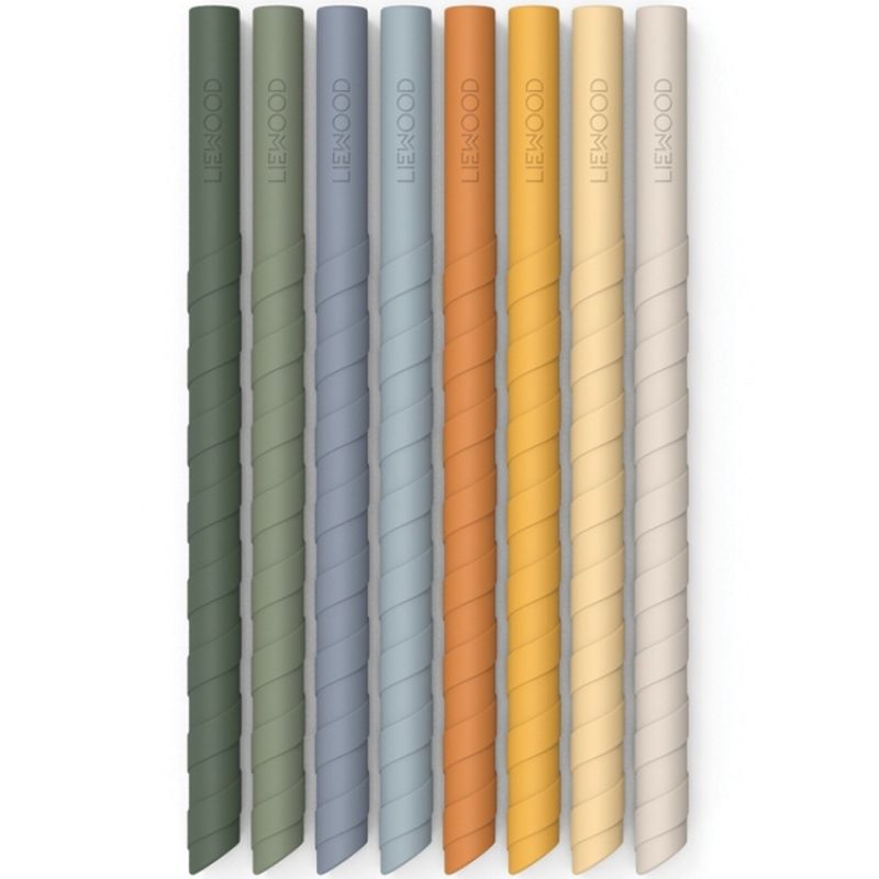 Lot de 8 pailles réutilisables en silicone Zoe blue multi mix Liewood
