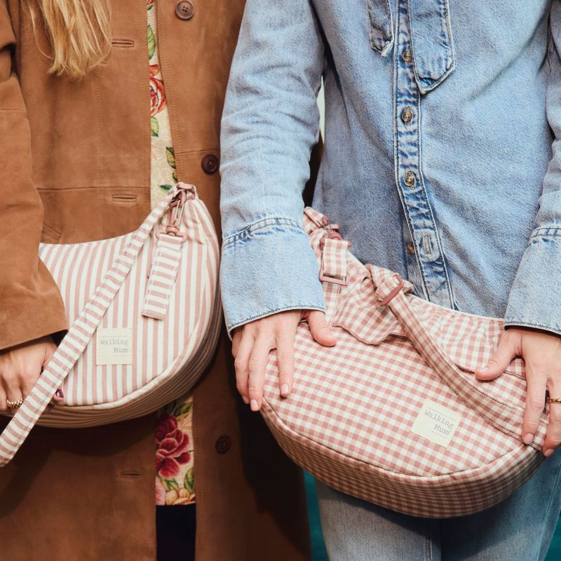 Sac bandoulière Gondole Praliné Rayures Moka Walking Mum Ambiance 9