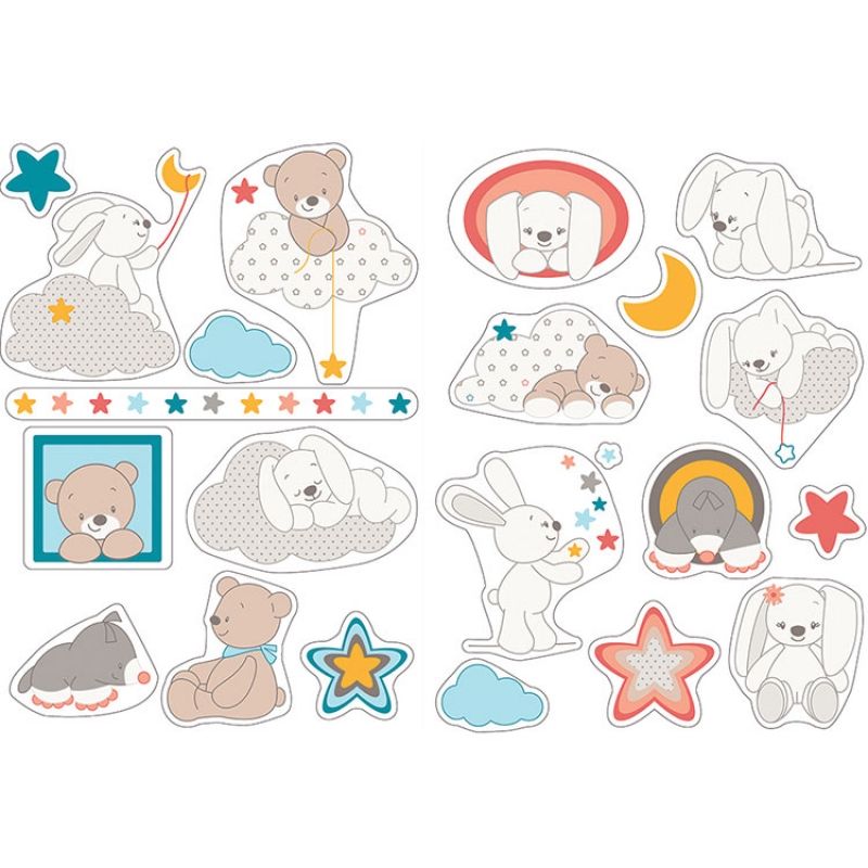 Stickers lapin et ours Mia & Basile Nattou