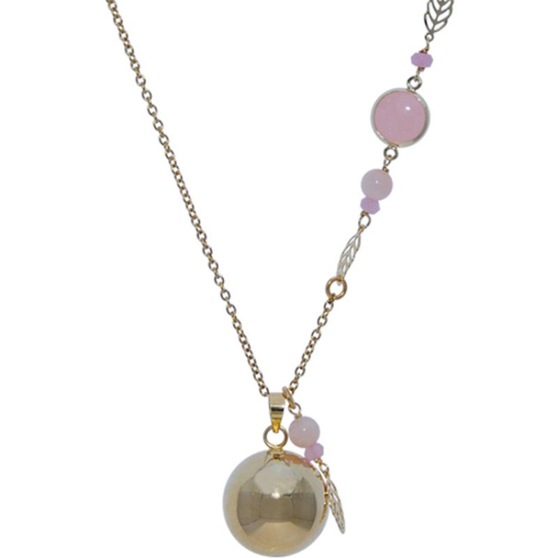 Bola sur chaîne Lovely avec éléments roses (plaqué or jaune) Nativee