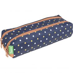 Trousse double Les Fantaisies Faustine bleu-moutarde - Tann's