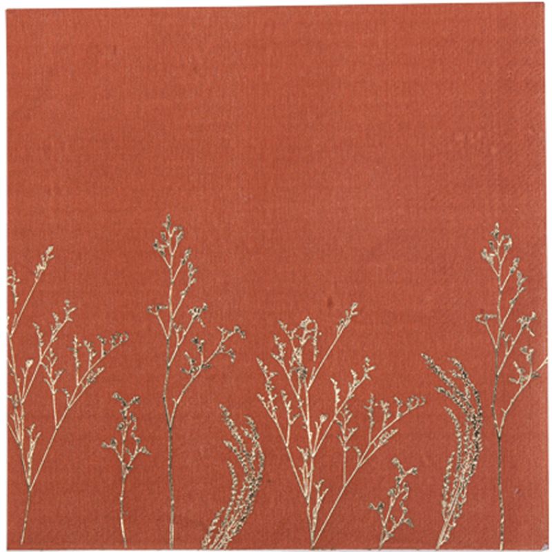Lot de 16 serviettes en papier Brindilles terracotta Arty Fêtes Factory