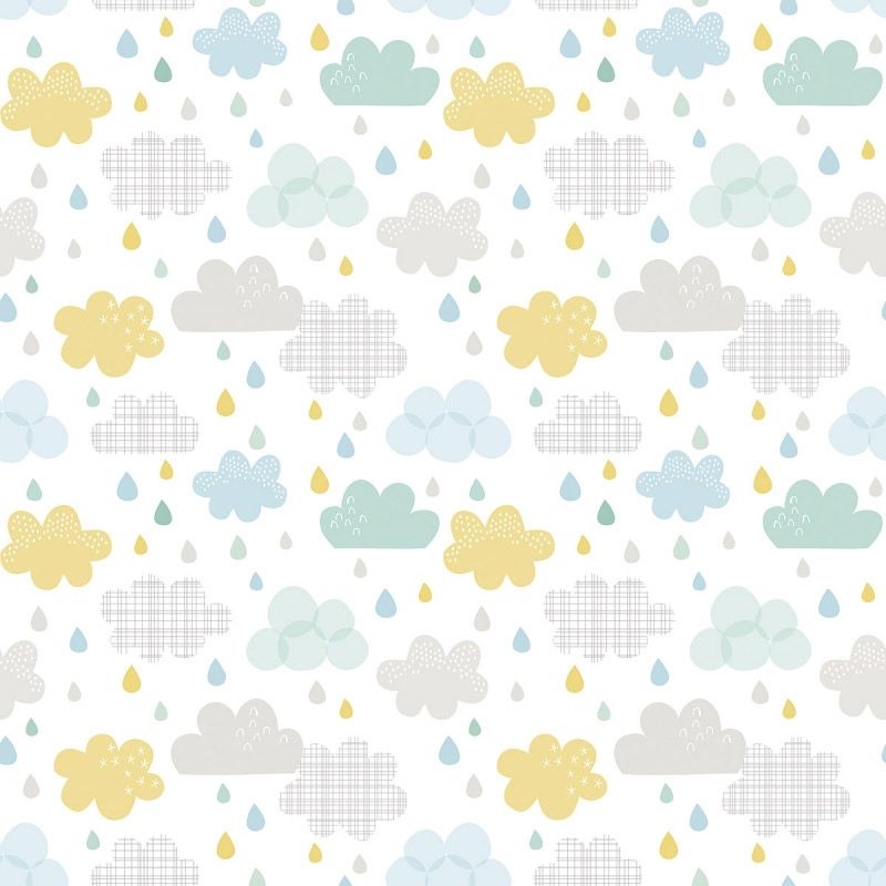 Papier peint gouttes et nuages by Dawn Machell Lilipinso