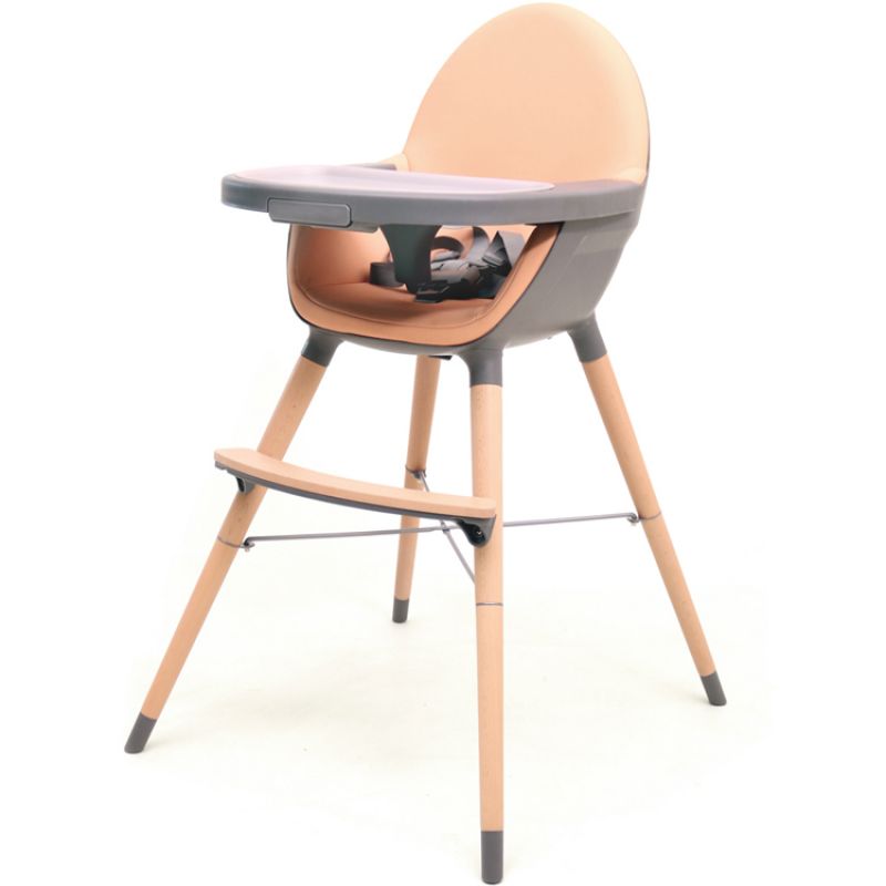 Chaise haute évolutive Essentiel gris et pêche AT4