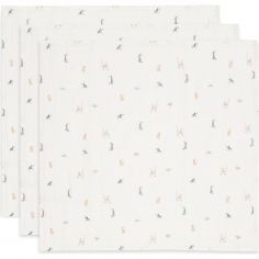 Lot de 3 langes en coton Jungle Jambo (70 x 70 cm) - Jollein