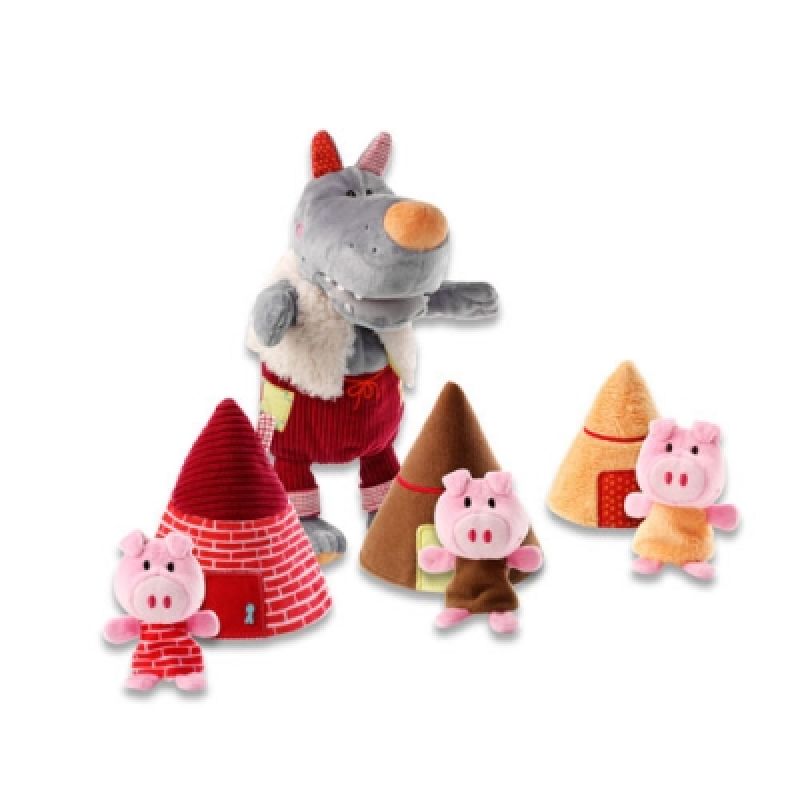 Marionnette loup et les 3 petits cochons Lilliputiens