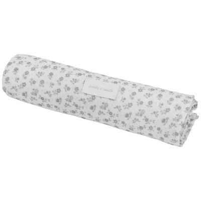 Lot de 2 langes Little Bloom Fleurs Gris (70x70 cm) Pasito a pasito