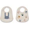 Lot de 2 bavoirs Tilda Bunny Sandy - Liewood