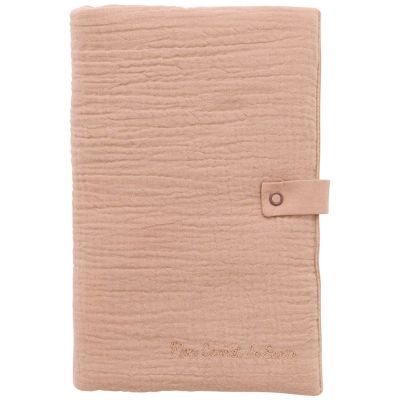 Protège-carnet de santé gaze de coton Mocha BB & Co