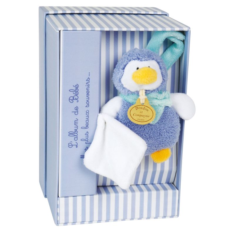 Coffret album photo et doudou pingouin  Doudou et Compagnie