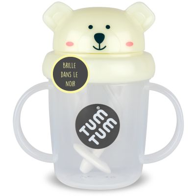 Tasse antifuite avec paille lestée Ours phosphorescente (200 ml) - Reconditionné TUM TUM