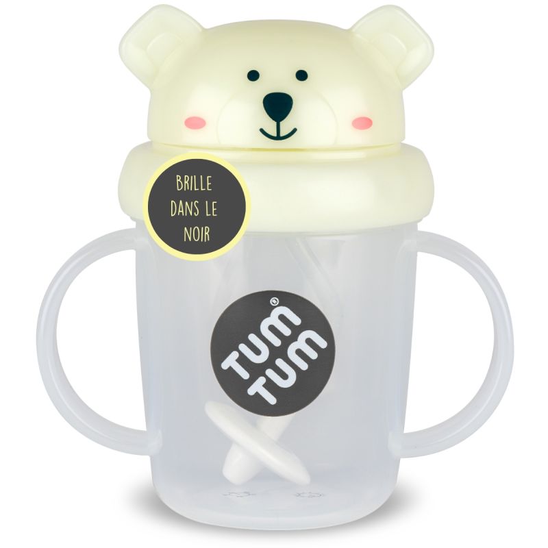 Tasse antifuite avec paille lestée Ours phosphorescente (200 ml) - Reconditionné TUM TUM Produit 1